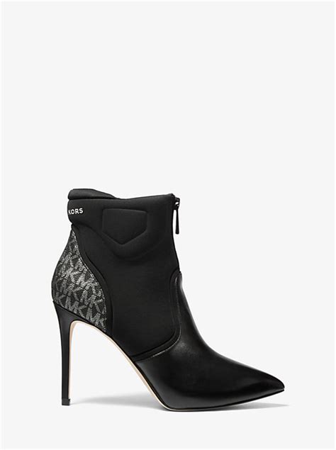 michael michael kors uma leather and scuba ankle boot|Michael Kors Uma Leather and Scuba Ankle Boot .